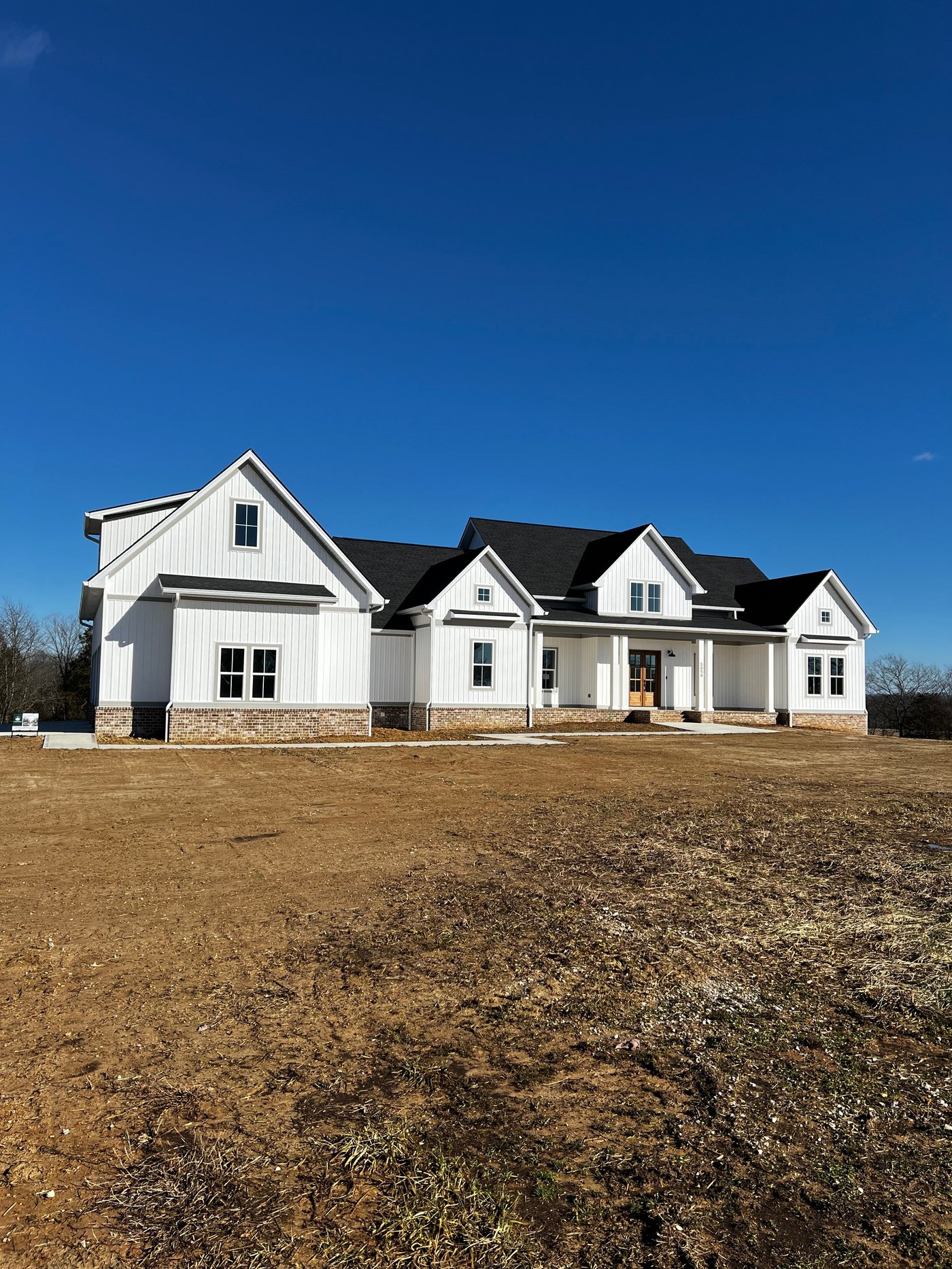 A finished 6 inch gutter run on a new-construction home by Gutter And Covers, Cookeville